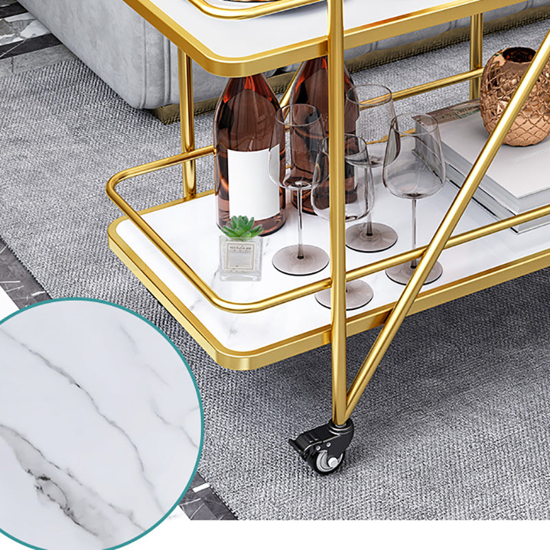 29.92" High Contemporary Style Prep Table Rolling Metal Prep Table for Home