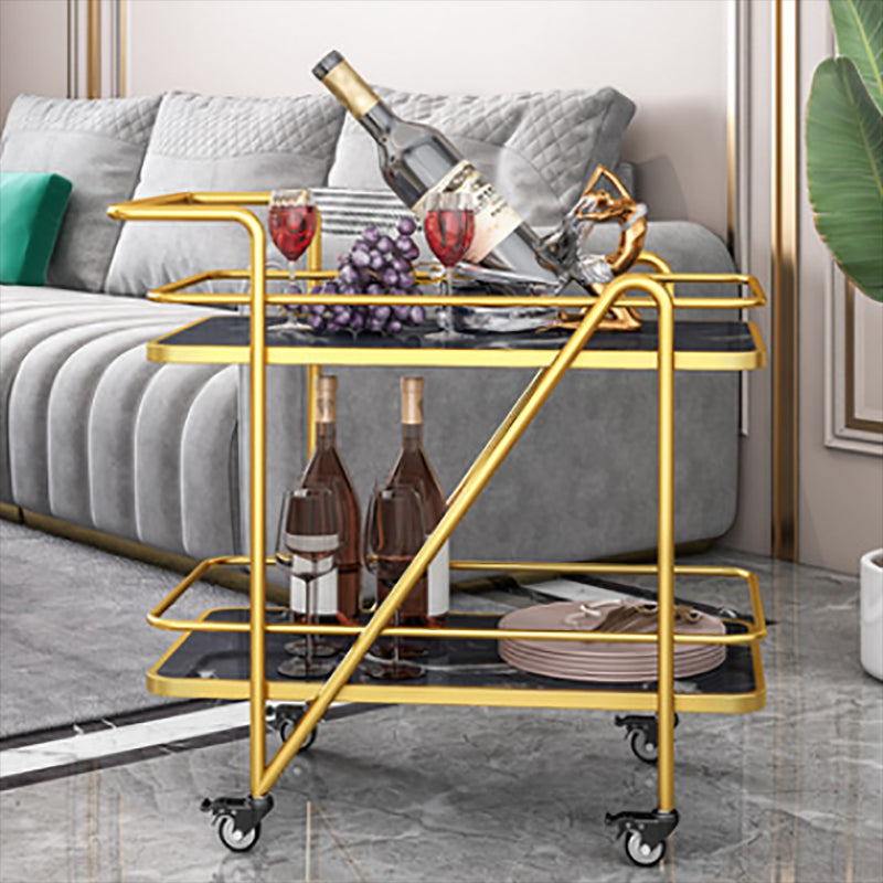 29.92" High Contemporary Style Prep Table Rolling Metal Prep Table for Home