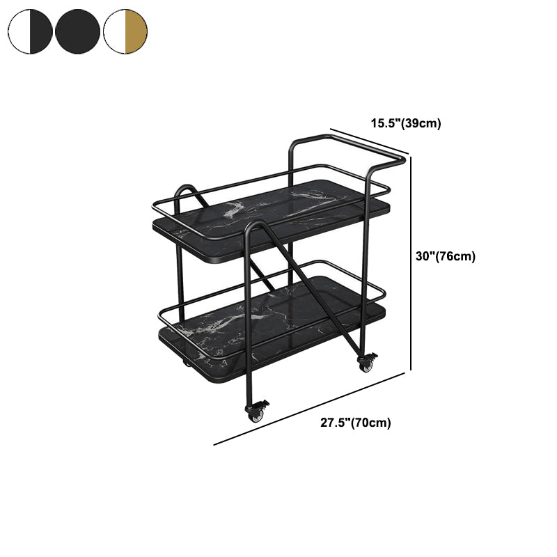 29.92" High Contemporary Style Prep Table Rolling Metal Prep Table for Home