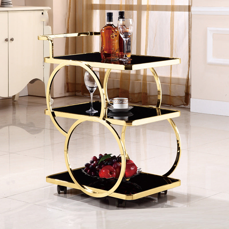 31.50" High Contemporary Prep Table Rolling Metal Prep Table for Home