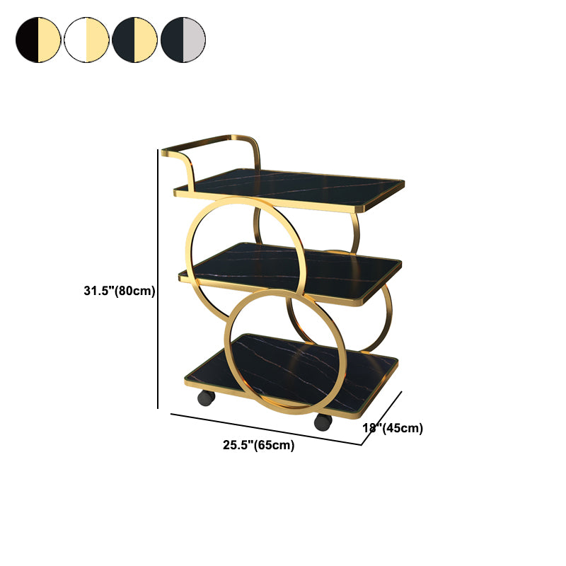 31.50" High Contemporary Prep Table Rolling Metal Prep Table for Home