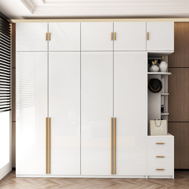 White Colour Wooden Wardrobe Soft Close Door Wardrobe Closet for Bedroom