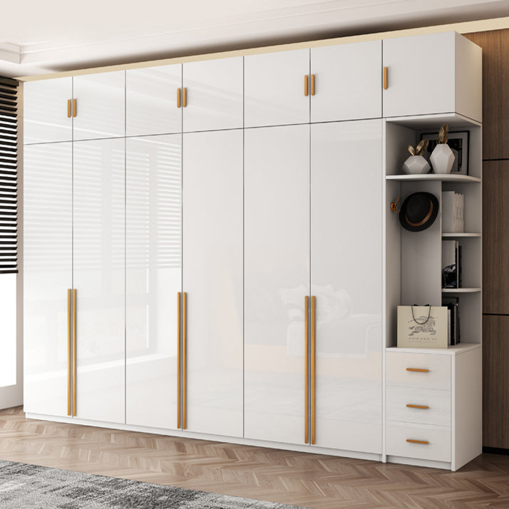 White Colour Wooden Wardrobe Soft Close Door Wardrobe Closet for Bedroom