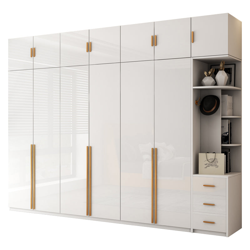White Colour Wooden Wardrobe Soft Close Door Wardrobe Closet for Bedroom
