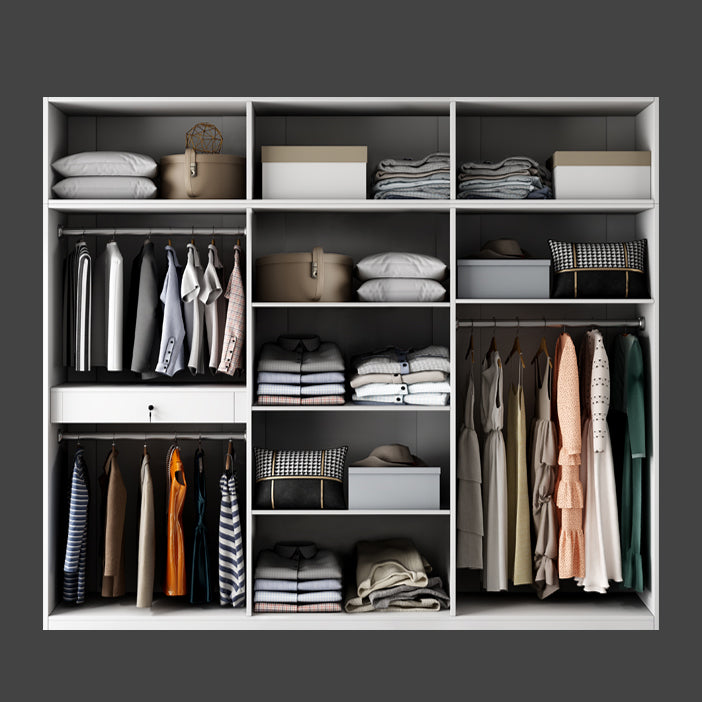 White Colour Wooden Wardrobe Soft Close Door Wardrobe Closet for Bedroom