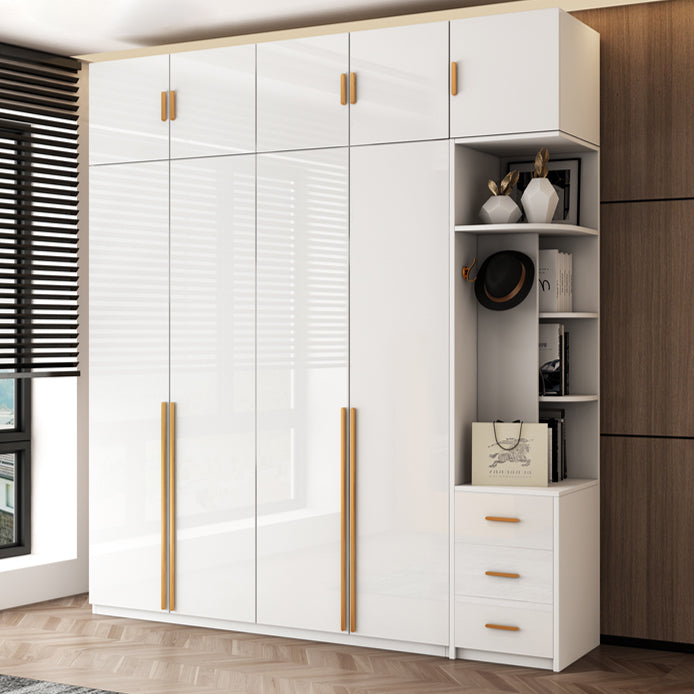 White Colour Wooden Wardrobe Soft Close Door Wardrobe Closet for Bedroom