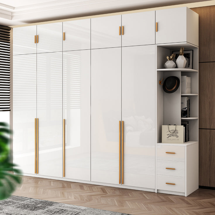 White Colour Wooden Wardrobe Soft Close Door Wardrobe Closet for Bedroom