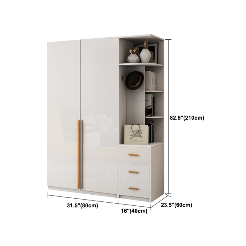 White Colour Wooden Wardrobe Soft Close Door Wardrobe Closet for Bedroom