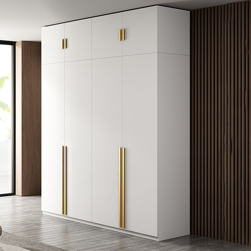 White Colour Wooden Wardrobe Contemporary Style Wardrobe Closet with Drawer