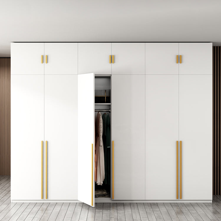 White Colour Wooden Wardrobe Contemporary Style Wardrobe Closet with Drawer