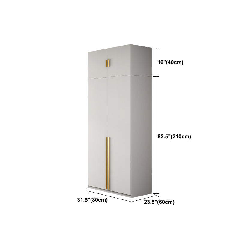 White Colour Wooden Wardrobe Contemporary Style Wardrobe Closet with Drawer