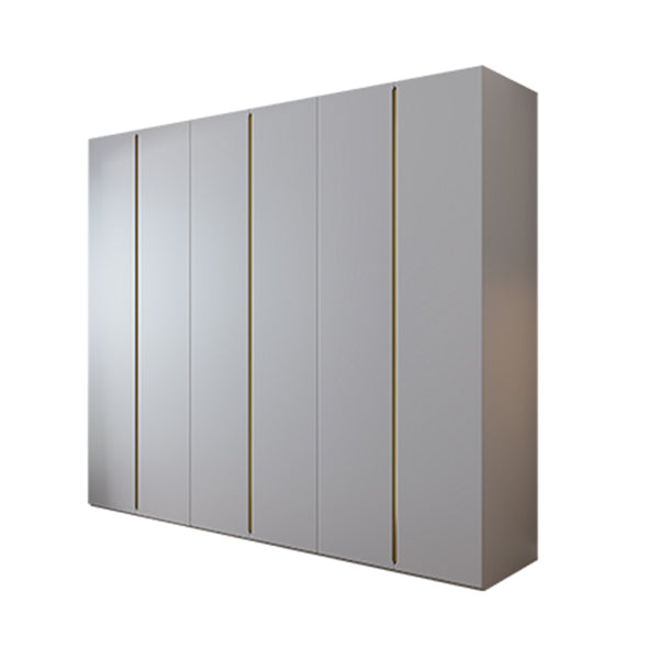 Gray Colour Wooden Wardrobe Contemporary Style Wardrobe Closet with Hinged Door