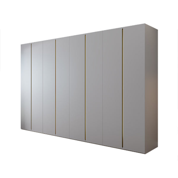 Gray Colour Wooden Wardrobe Contemporary Style Wardrobe Closet with Hinged Door