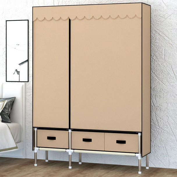 Contemporary Style Metal Wardrobe 3-drawer Wardrobe Closet for Bedroom