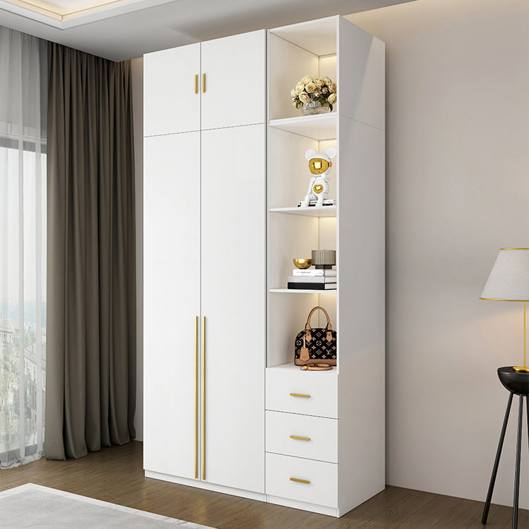 Modern Wooden Wardrobe White Colour Soft Close Drawer Wardrobe Closet for Home