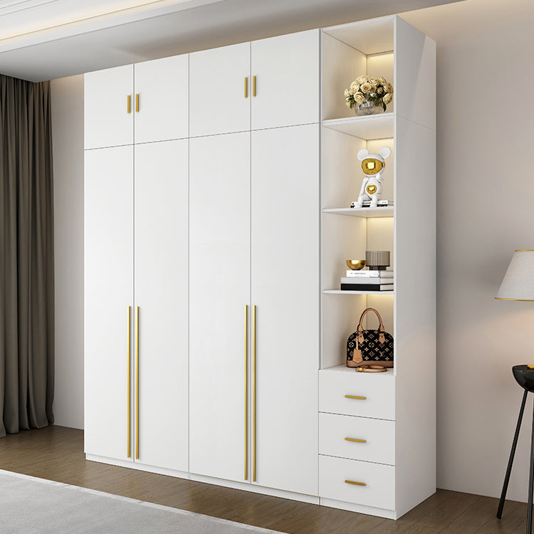 Modern Wooden Wardrobe White Colour Soft Close Drawer Wardrobe Closet for Home