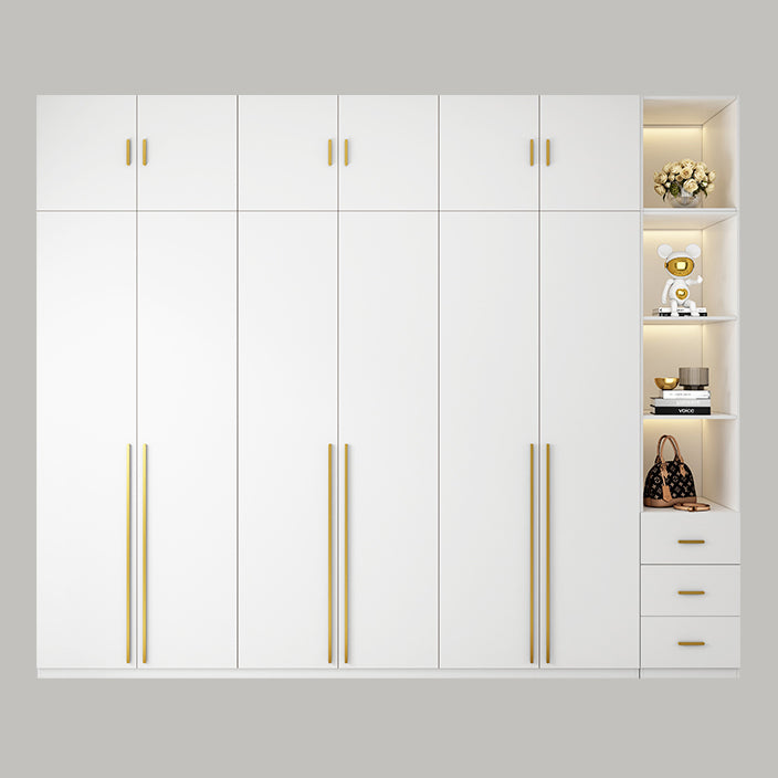 Modern Wooden Wardrobe White Colour Soft Close Drawer Wardrobe Closet for Home
