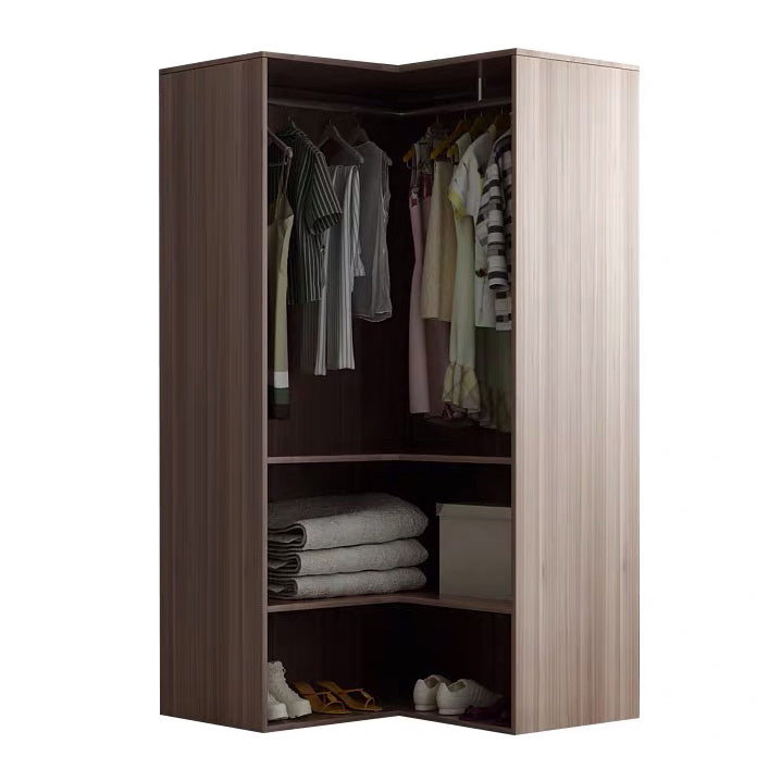 Modern Style Wooden Wardrobe Bedroom Wardrobe Closet with Garment Rod