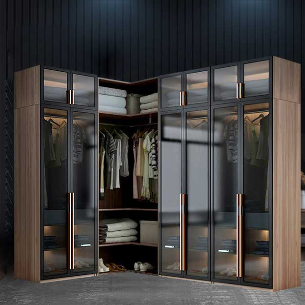 Modern Style Wooden Wardrobe Bedroom Wardrobe Closet with Garment Rod