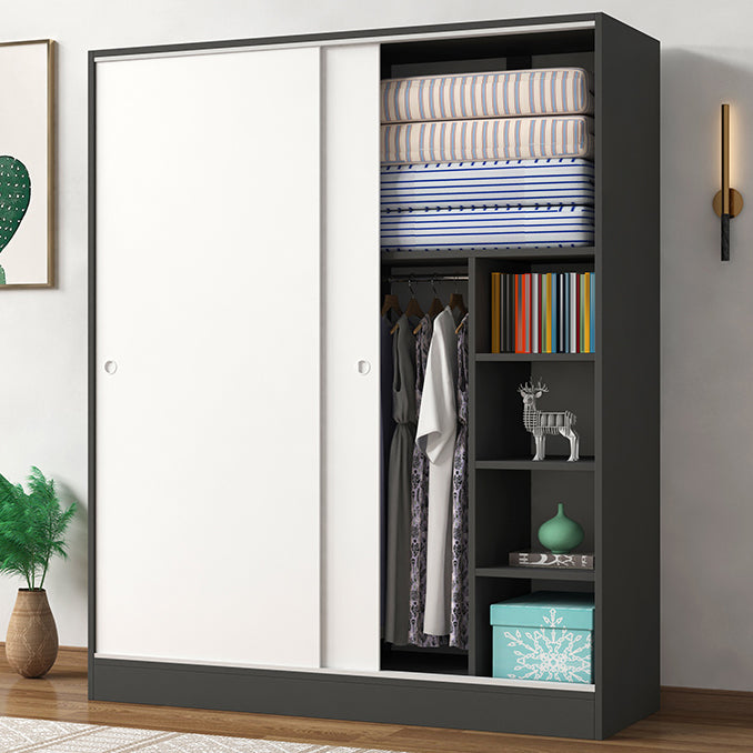 Modern Wardrobe Cabinet With Shelves Engineered Wood Wardrobe Closet