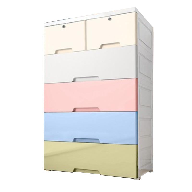 Modern Storage Cabinet with Drawer Plastic Wardrobe Armoire for Home