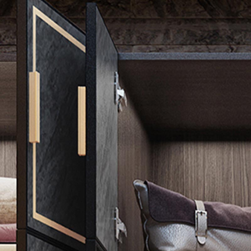 Mirrored Finish Cabinet with Grey Glass Doors Contemporary Interior Storage Cabinet