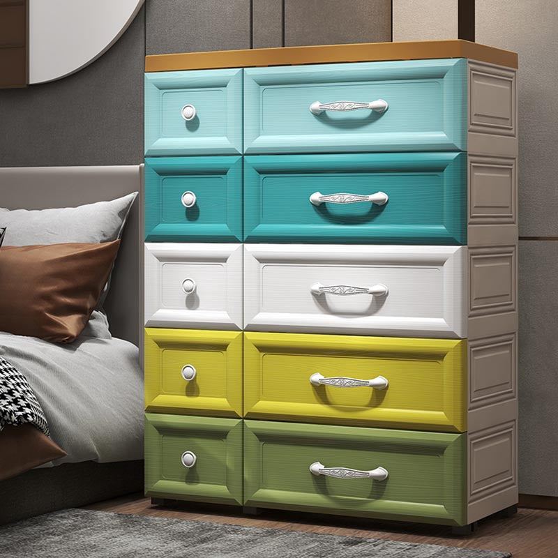 10-drawer Storage Cabinet Contemporary Plastic Wardrobe Armoire