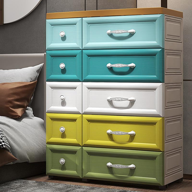 10-drawer Storage Cabinet Contemporary Plastic Wardrobe Armoire