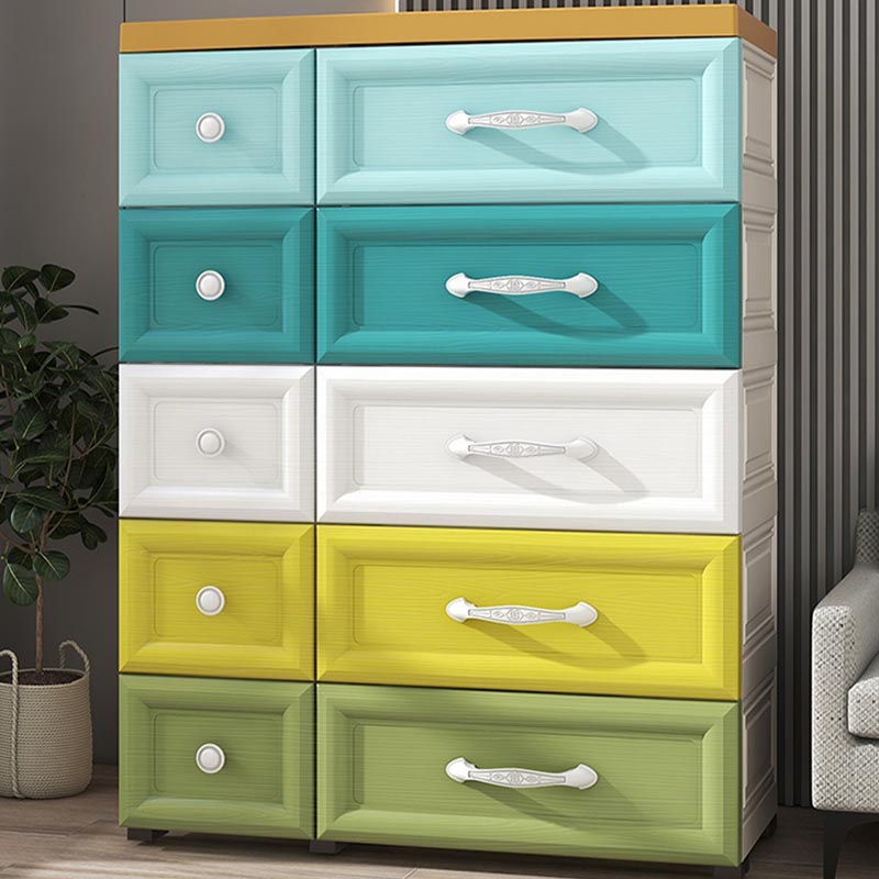 10-drawer Storage Cabinet Contemporary Plastic Wardrobe Armoire