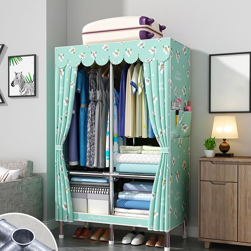 Modern Wardrobe Armoire with Legs Metal Wardrobe Cabinet with Shelves