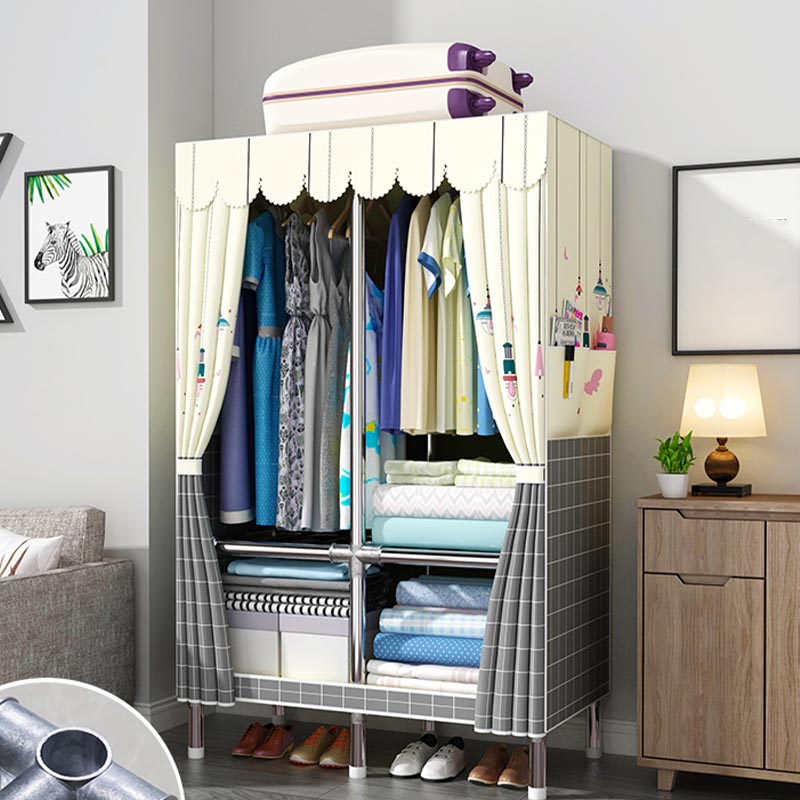 Modern Wardrobe Armoire with Legs Metal Wardrobe Cabinet with Shelves