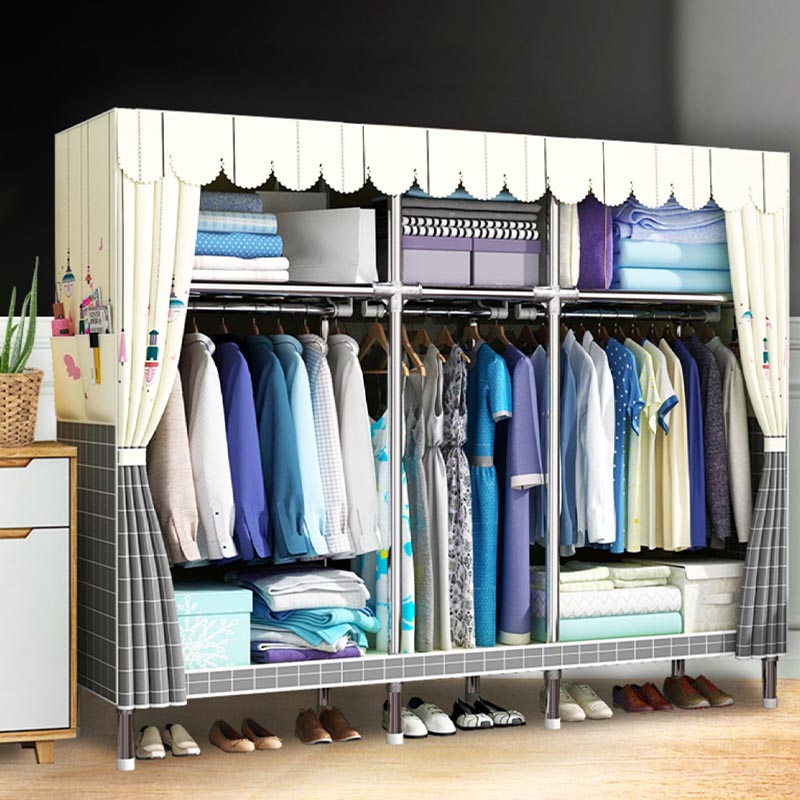 Modern Wardrobe Armoire with Legs Metal Wardrobe Cabinet with Shelves