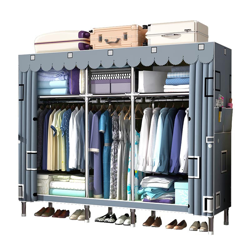 Modern Wardrobe Armoire with Legs Metal Wardrobe Cabinet with Shelves