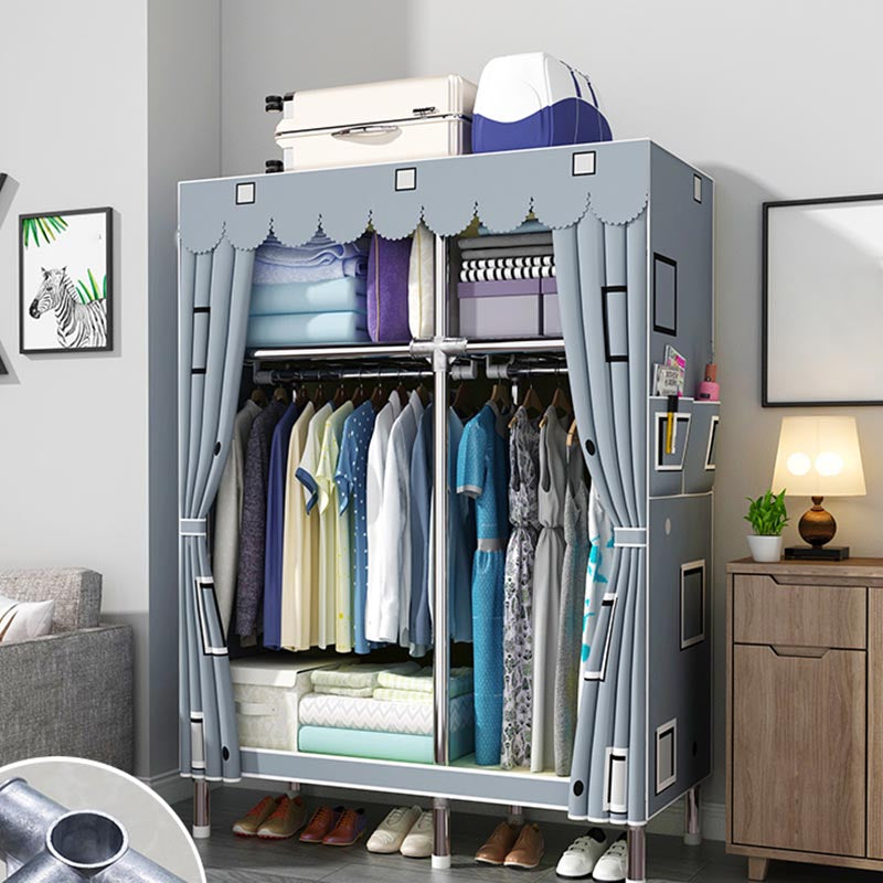 Modern Wardrobe Armoire with Legs Metal Wardrobe Cabinet with Shelves