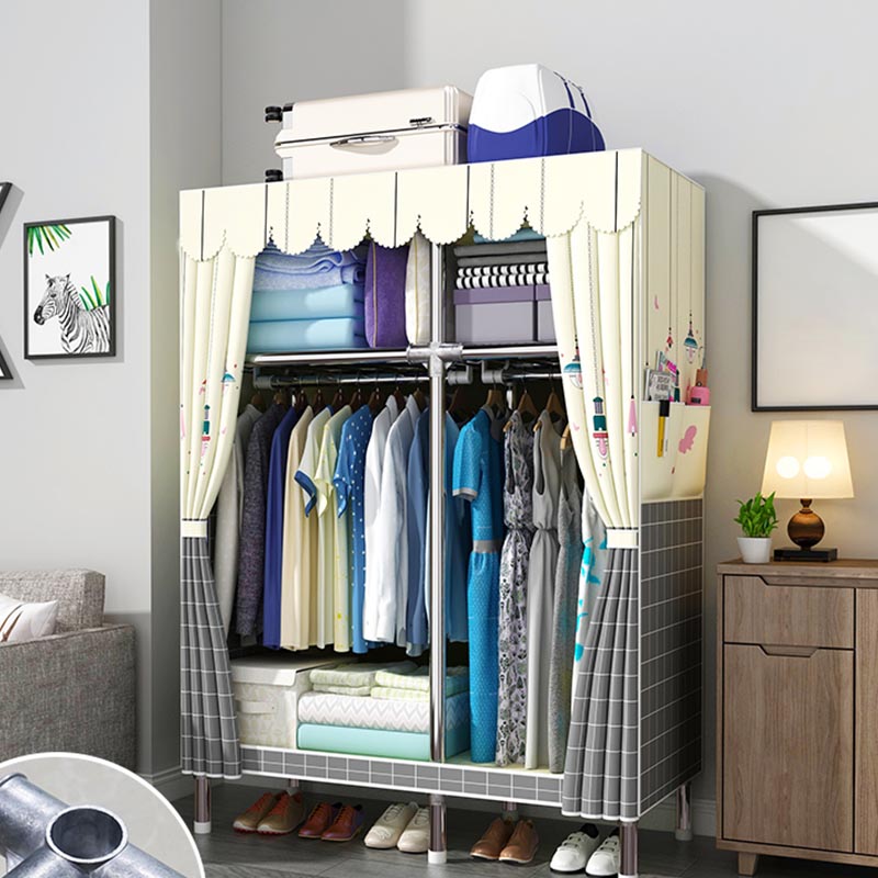 Modern Wardrobe Armoire with Legs Metal Wardrobe Cabinet with Shelves