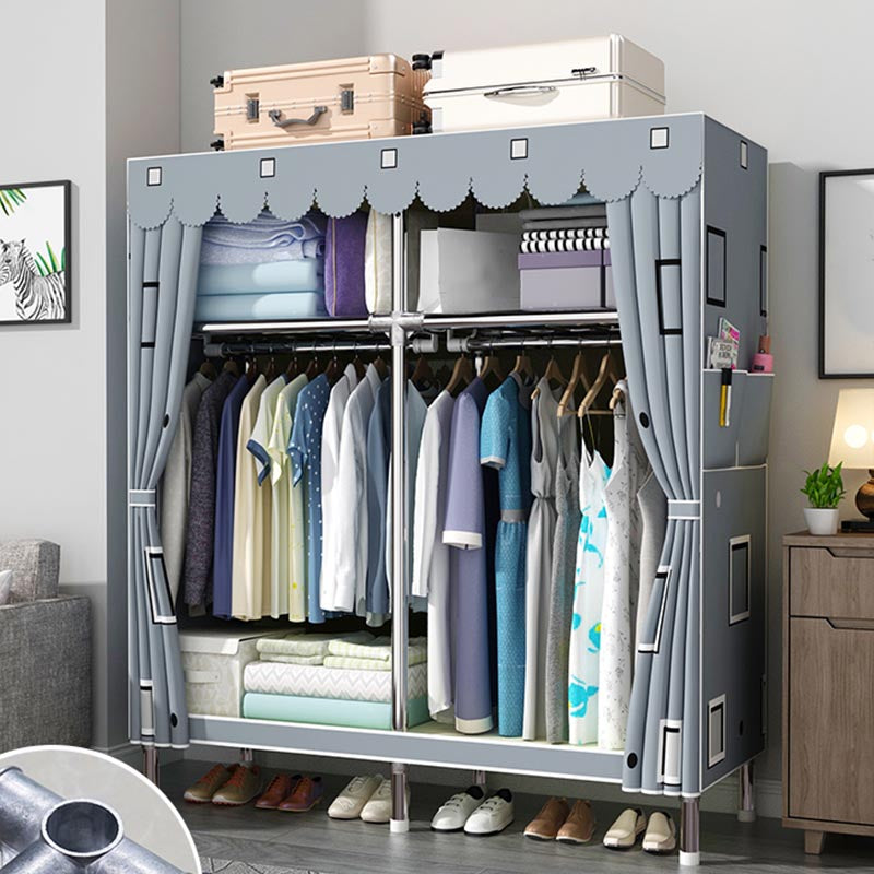 Modern Wardrobe Armoire with Legs Metal Wardrobe Cabinet with Shelves