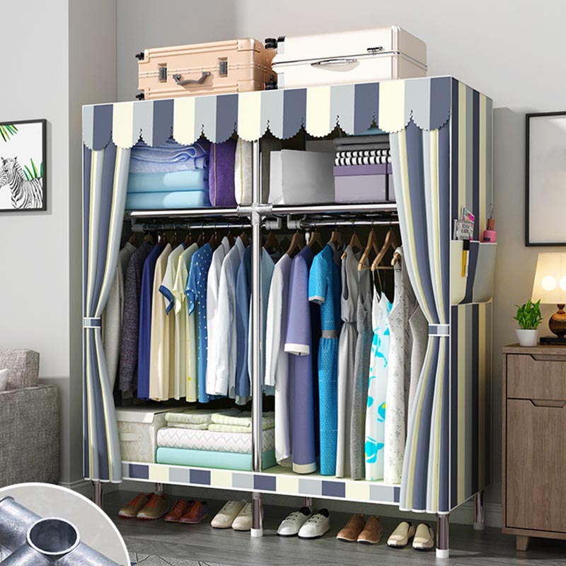 Modern Wardrobe Armoire with Legs Metal Wardrobe Cabinet with Shelves