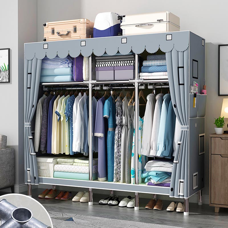 Modern Wardrobe Armoire with Legs Metal Wardrobe Cabinet with Shelves