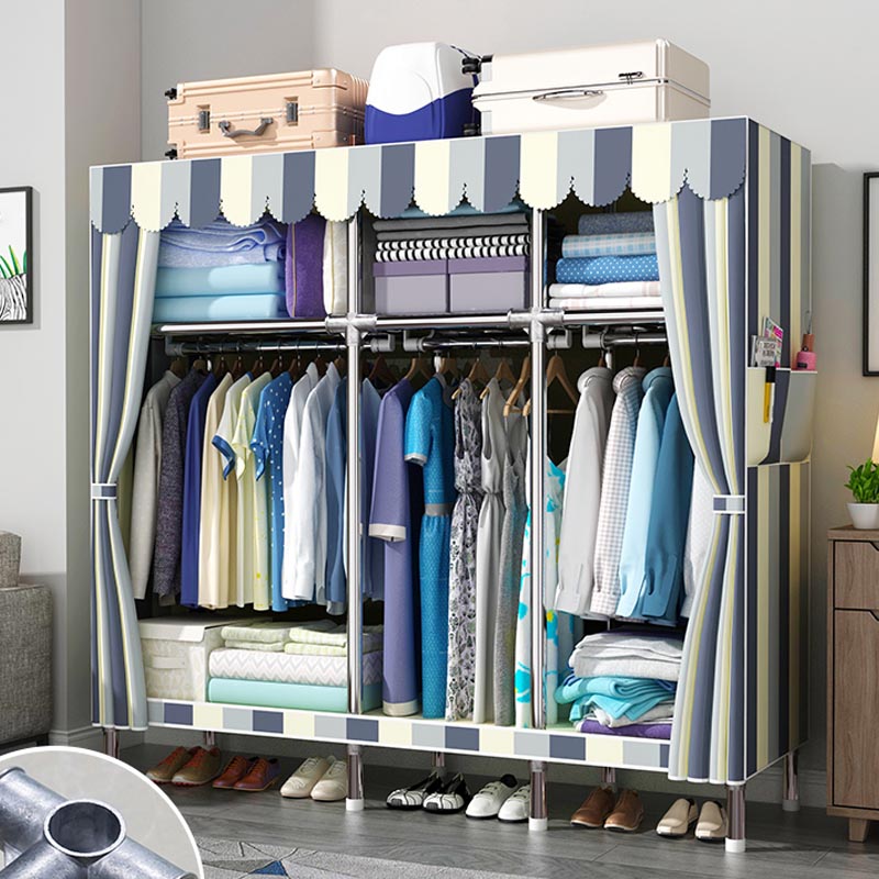 Modern Wardrobe Armoire with Legs Metal Wardrobe Cabinet with Shelves