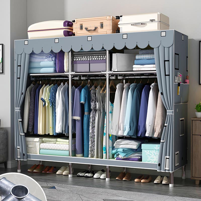 Modern Wardrobe Armoire with Legs Metal Wardrobe Cabinet with Shelves