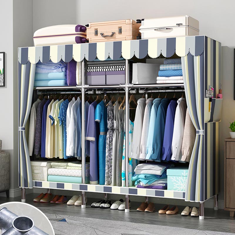 Modern Wardrobe Armoire with Legs Metal Wardrobe Cabinet with Shelves