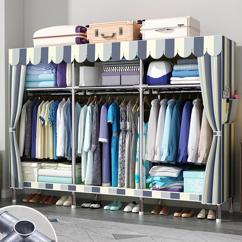 Modern Wardrobe Armoire with Legs Metal Wardrobe Cabinet with Shelves