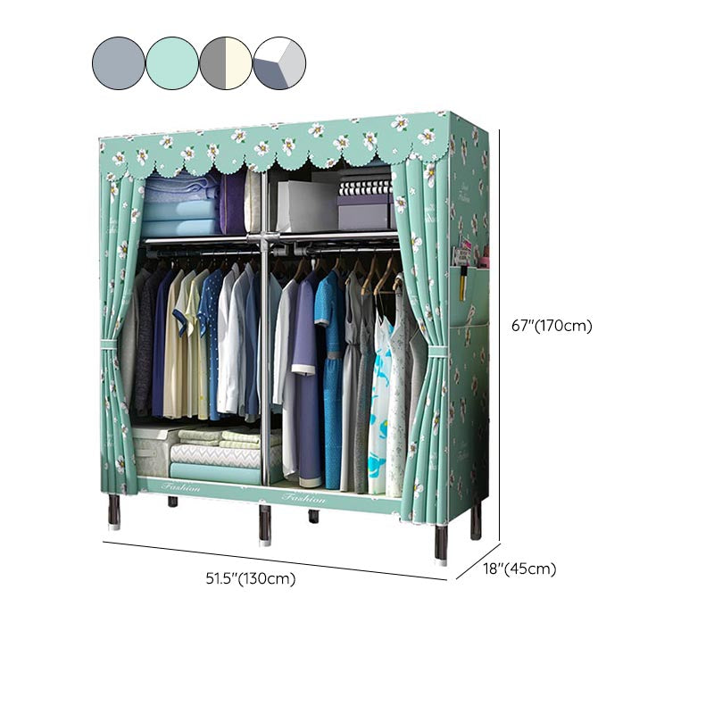 Modern Wardrobe Armoire with Legs Metal Wardrobe Cabinet with Shelves