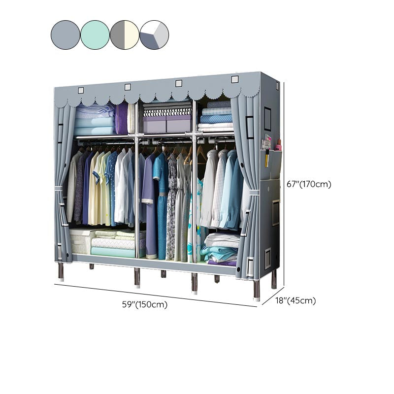 Modern Wardrobe Armoire with Legs Metal Wardrobe Cabinet with Shelves