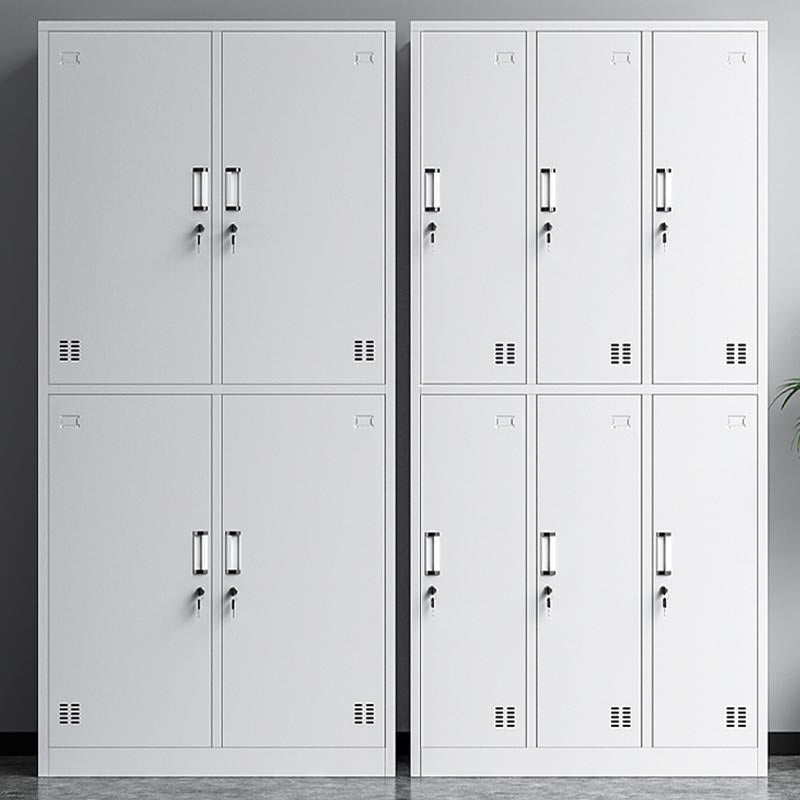 Contemporary Style Steel Wardrobe White Colour Wardrobe Closet with Locks