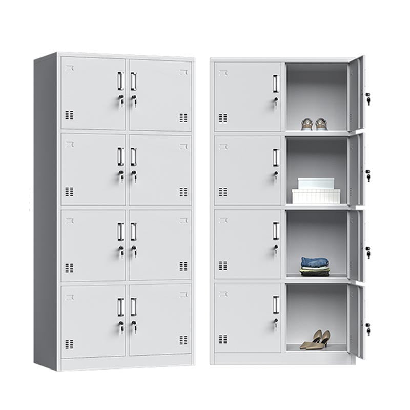 Contemporary Style Steel Wardrobe White Colour Wardrobe Closet with Locks