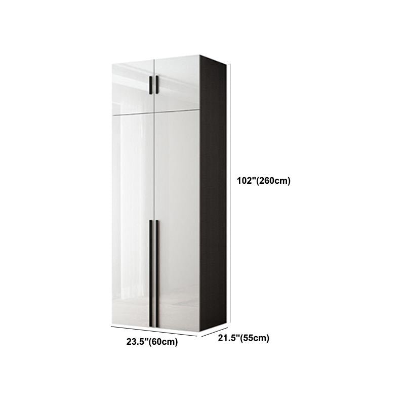 White Colour Wardrobe Contemporary Style Wooden Wardrobe Closet with Hinged Door