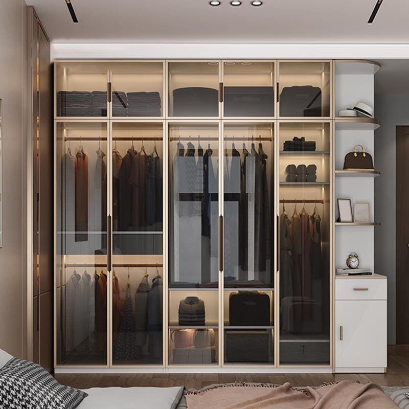 White Colour Wardrobe Armoire Contemporary Style Wooden Wardrobe Closet for Bedroom