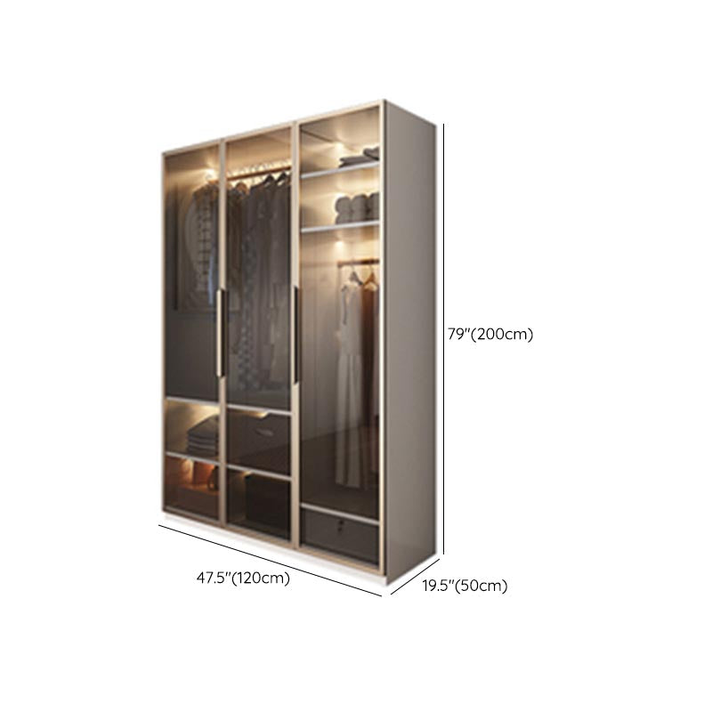 White Colour Wardrobe Armoire Contemporary Style Wooden Wardrobe Closet for Bedroom