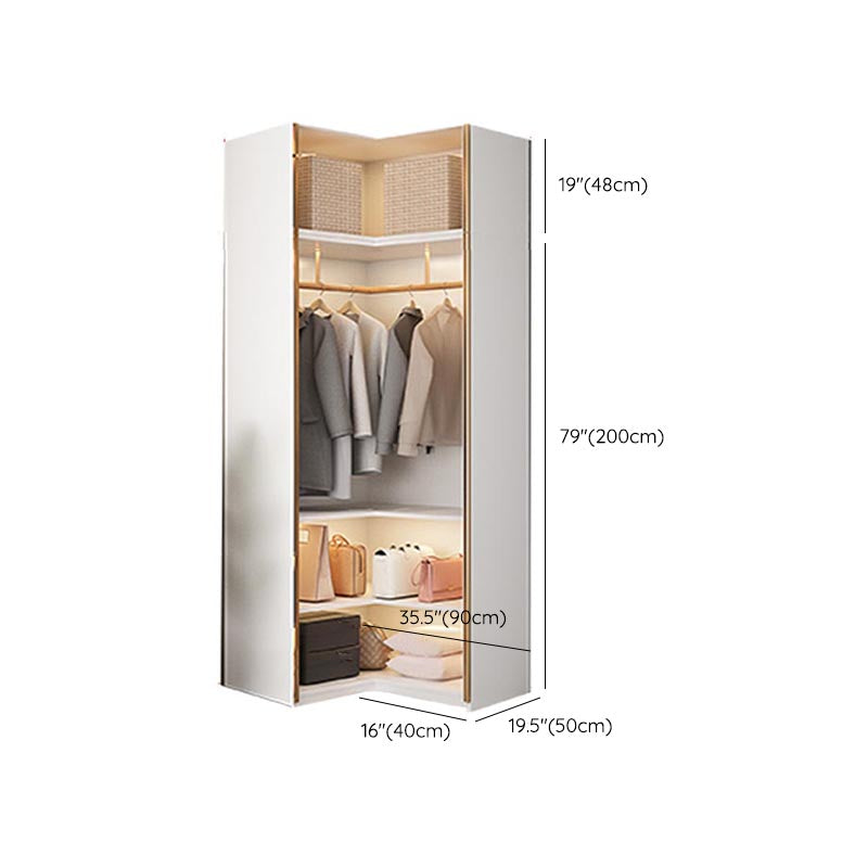 White Colour Wardrobe Armoire Contemporary Style Wooden Wardrobe Closet for Bedroom